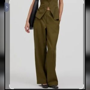 Madewell Pull-On Straight Pants in Drapey Twill in Dark Olive - XXS